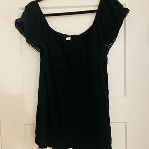Old Navy Black Flutter Sleeve Blouse